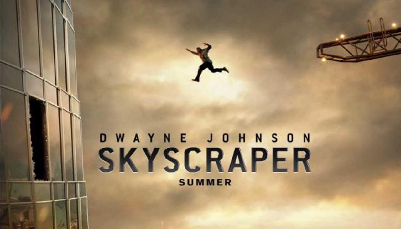 Poster for The Rock's new movie Skyscraper puzzles the internet | Newshub