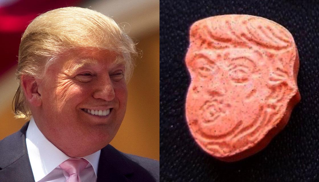 Découverte de cachets d'ecstasy orange à l'effigie de Donald Trump