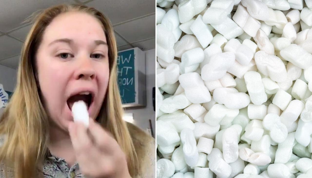 Bizarre TikTok video reveals you can actually eat packing peanuts | Newshub