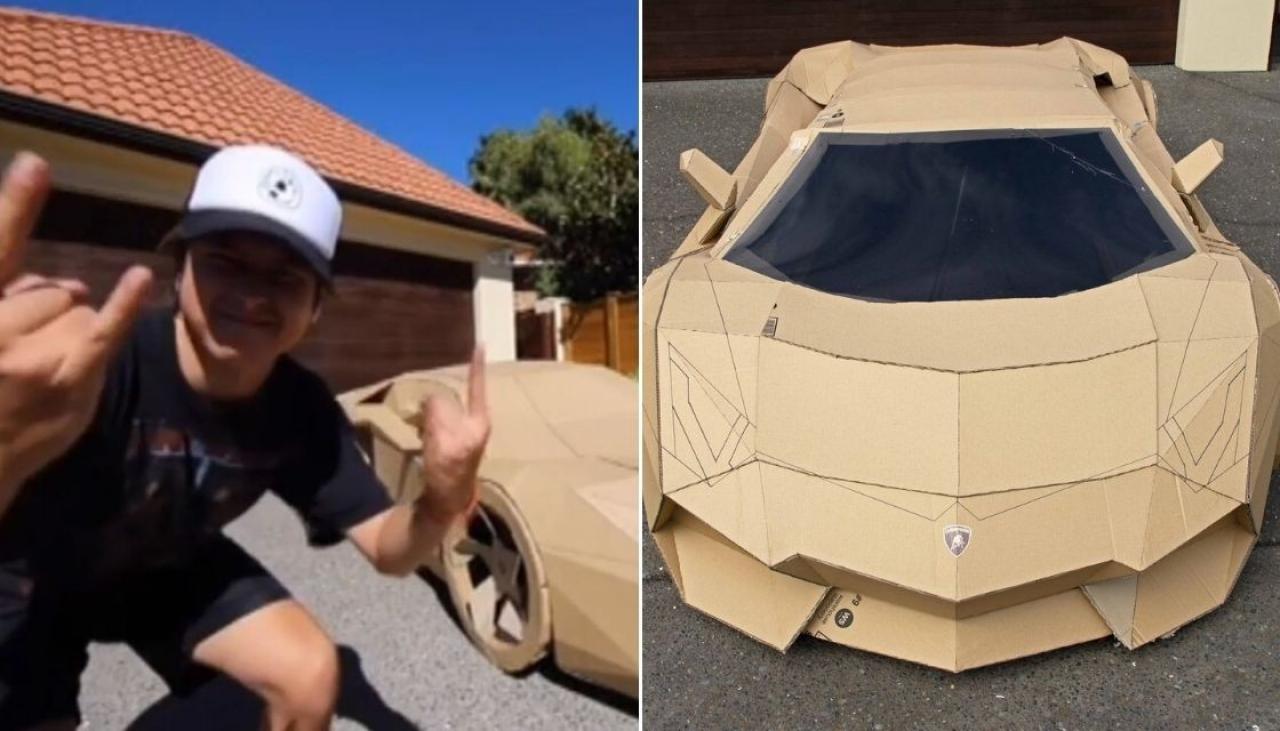 Kiwi YouTuber sells one-of-a-kind, cardboard Lamborghini on Trade Me for  charity | Newshub