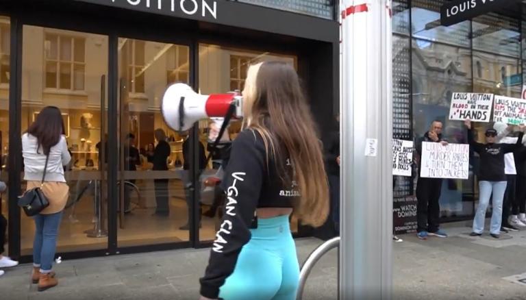 Notorious vegan activist Tash Peterson strips down in Louis Vuitton store  -- again
