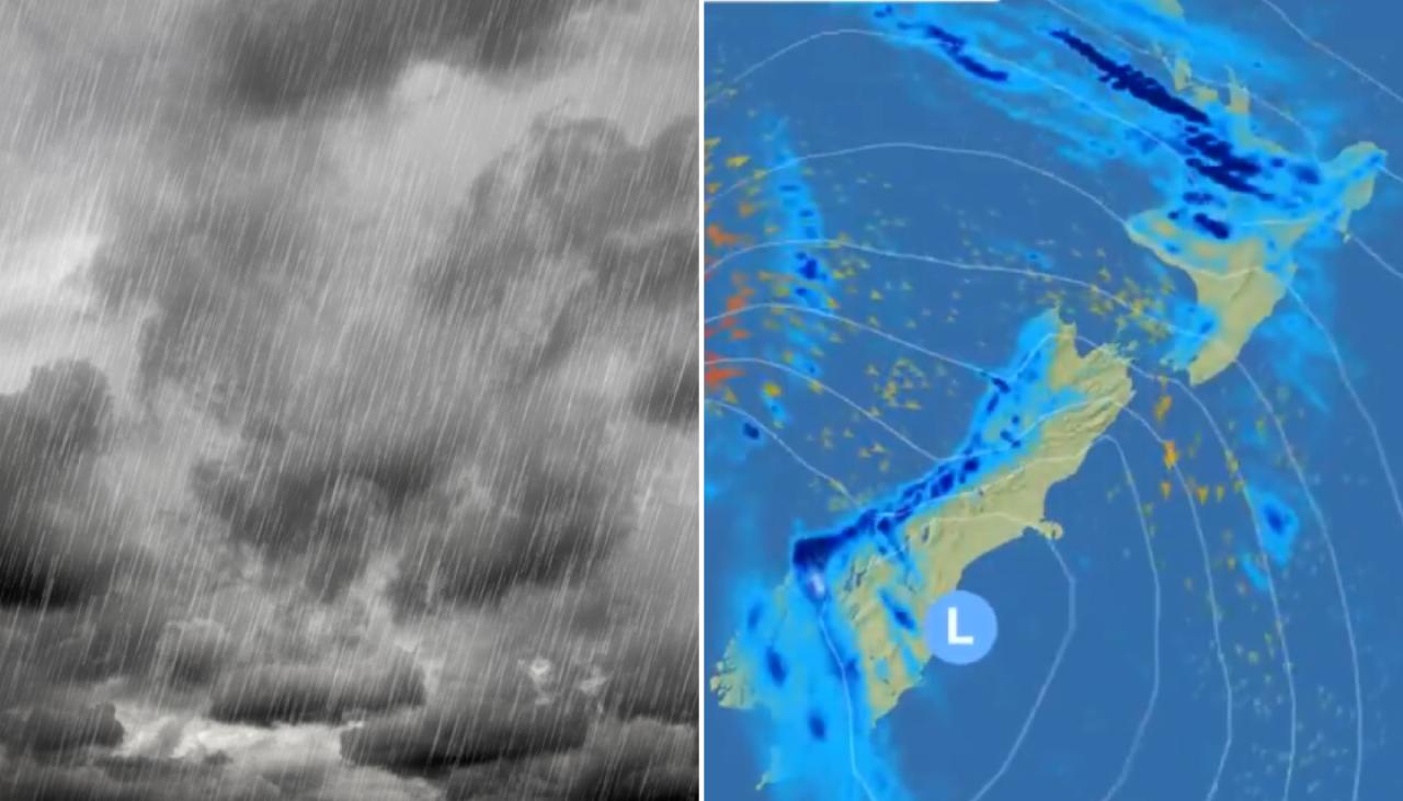 Weather: Heavy rain warning in place as low pressure system moves across New Zealand