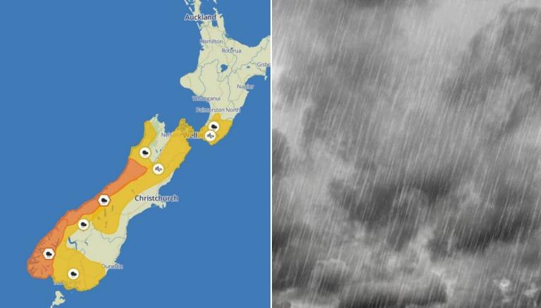 Weather: Wet, windy end to week as MetService's weather watches, warnings  cover South Island | Newshub
