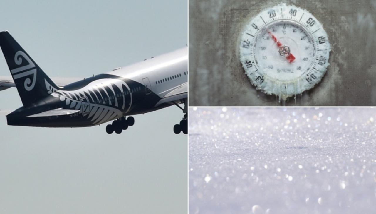 New Zealand weather: Icy conditions see flight delayed as temperatures  plunge | Newshub