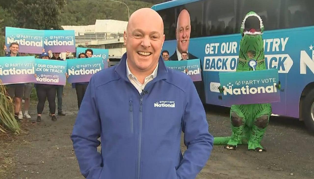 Election 2023: National leader Christopher Luxon takes swipe at Newshub for  'unbelievable' dinosaur question | Newshub
