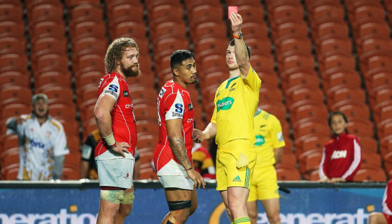 Video: Sunwolves', Jamie-Jerry Taulagi, cops five-week ban for dangerous tackle against the Chiefs | Newshub