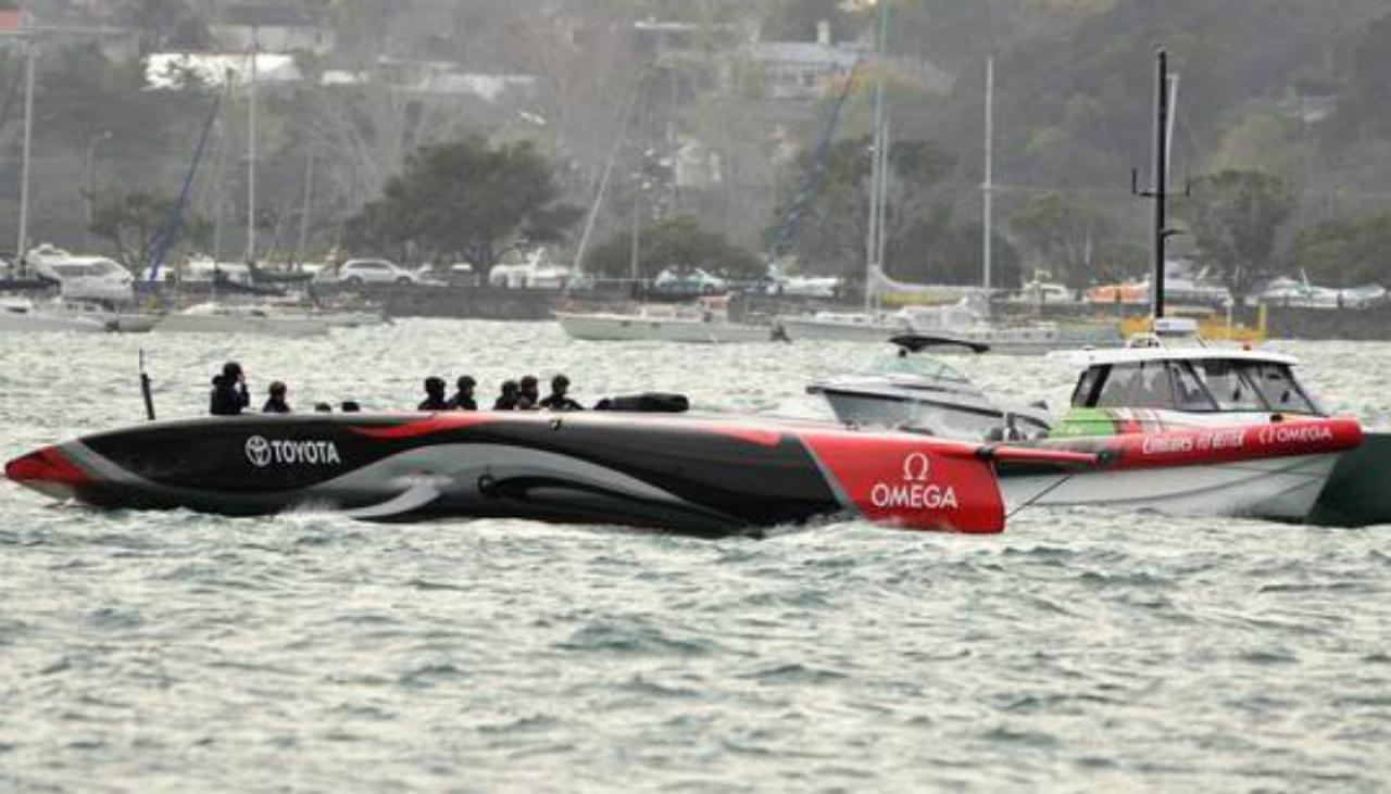 America's Cup 2021: Team New Zealand 'Dolphin' seen in 