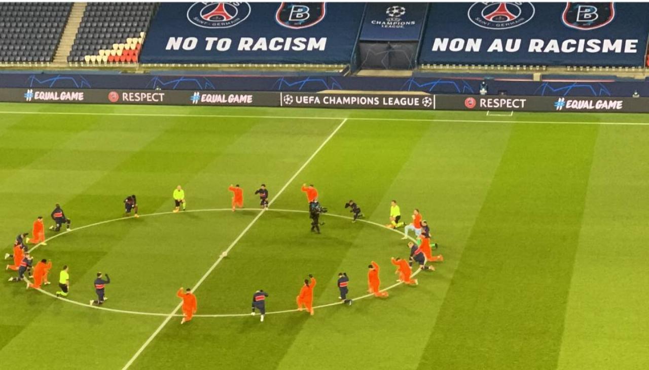 Football PSG, Basaksehir players take knee before Champions League
