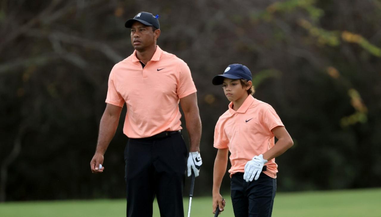 Golf Tiger Woods, son Charlie shoot bogey-free round at PNC Championship, tied for fifth place Newshub