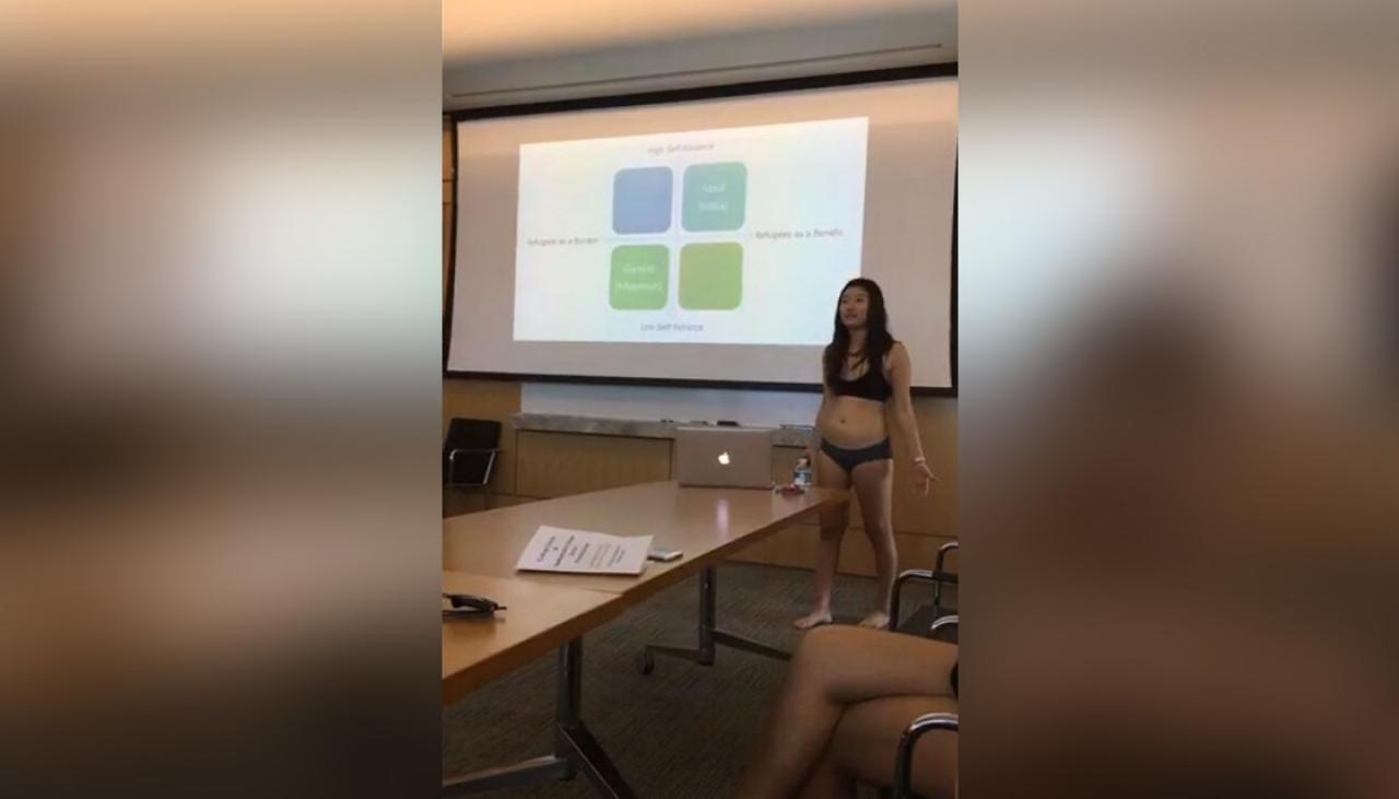 Cornell student strips during thesis presentation to protest professor