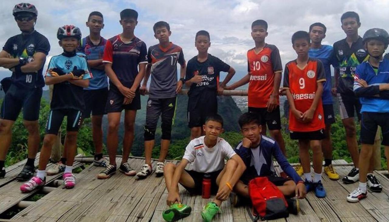 Image result for Thirteen Thai children are trapped in a cave