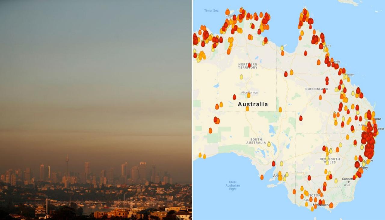 Map Australia Fires