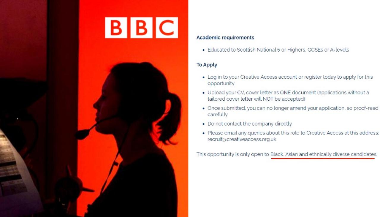 Photo of BBC verbietet Weißen, sich auf neue Jobs zu bewerben