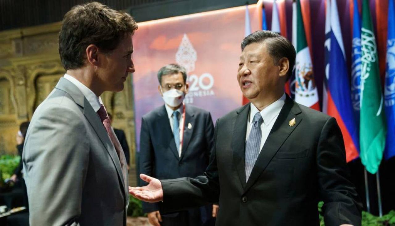 Der chinesische Präsident Xi Jinping konfrontiert den Kanadier Justin Trudeau beim G20-Gipfel wegen Medienlecks