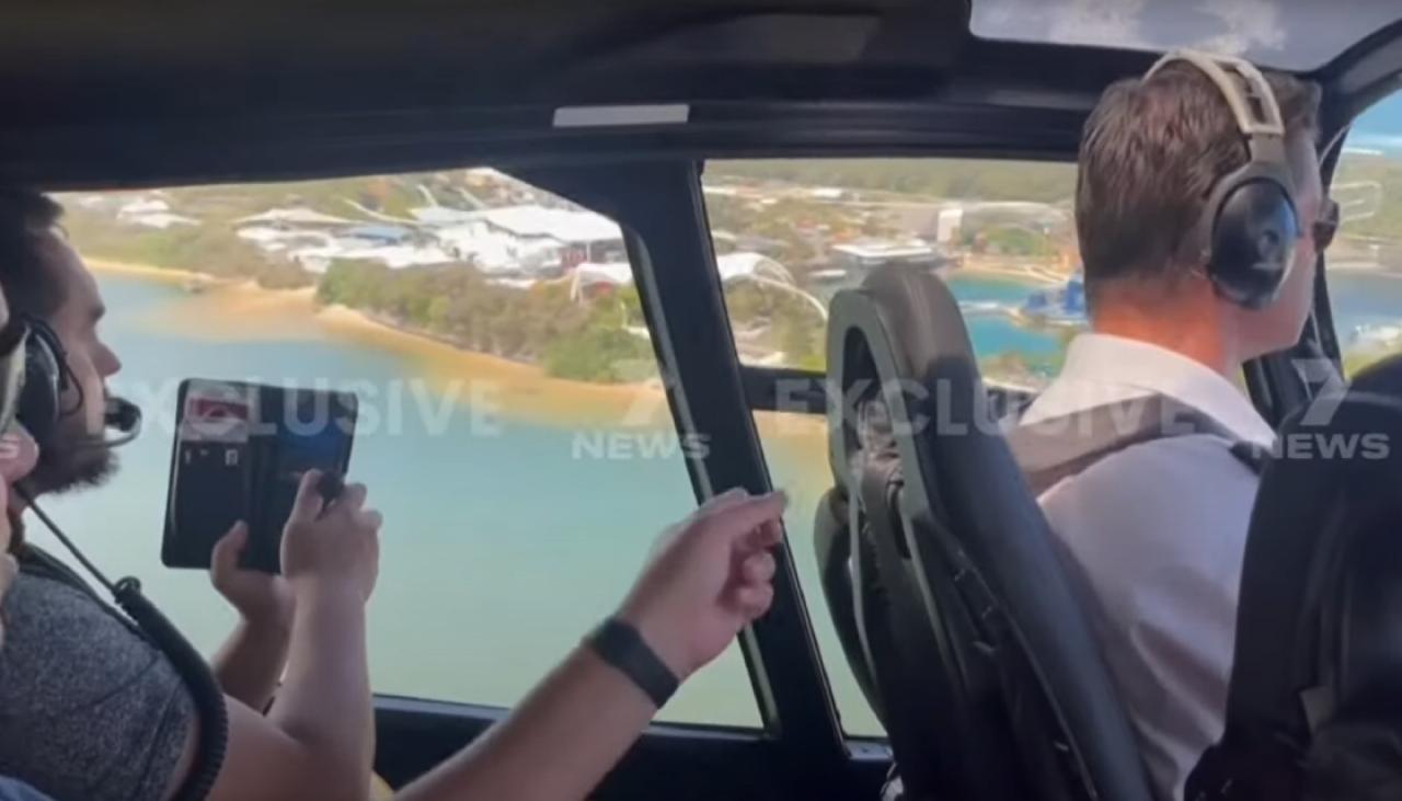 Kurz vor dem Absturz tauchen Aufnahmen des absteigenden Gold Coast-Hubschraubers auf